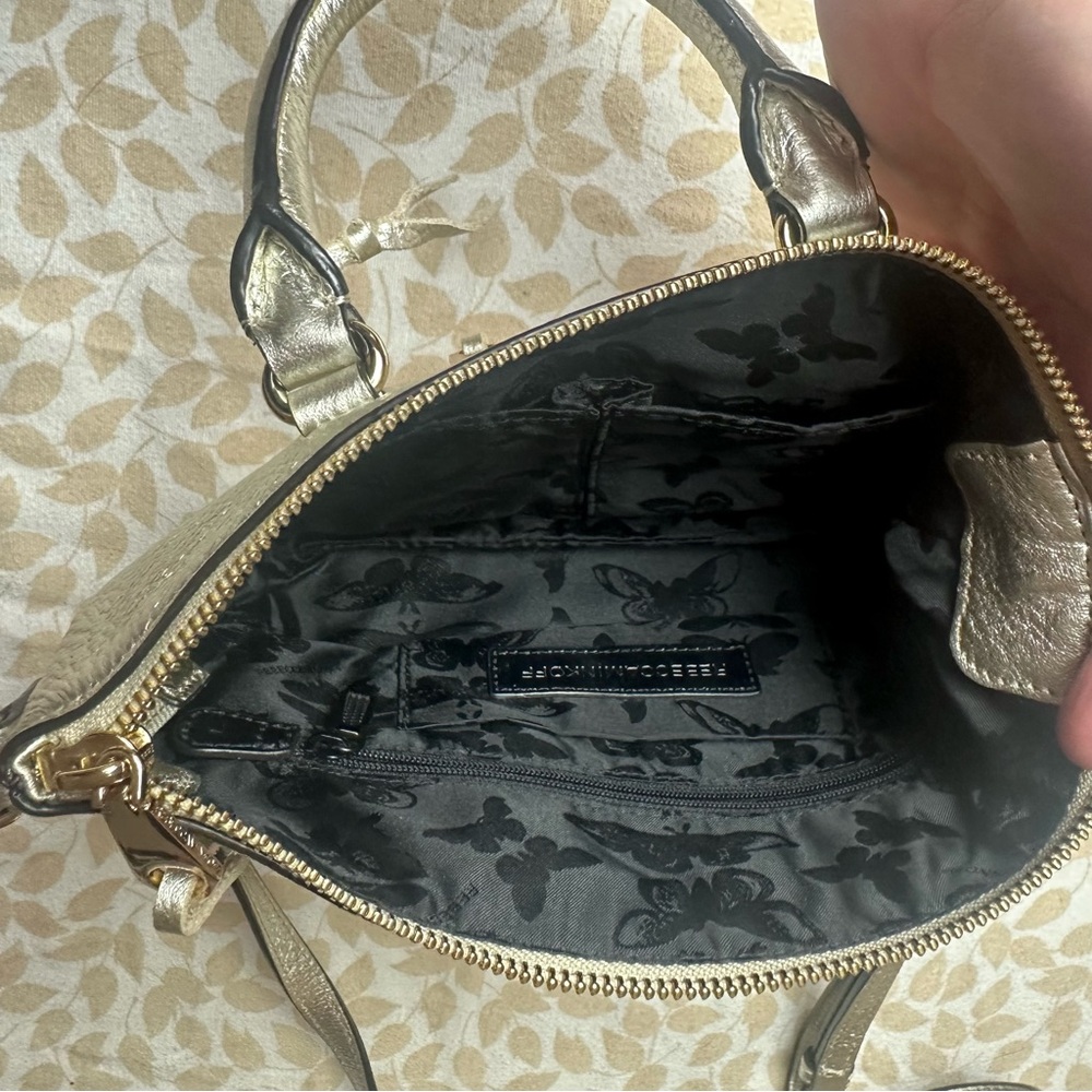 Rebecca Minkoff Metallic‎ Gold 100%Leather Tassel Accent Detail MiniCross Bag - Picture 10 of 13